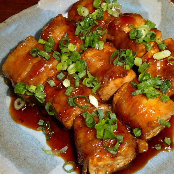 まるで角煮!厚揚げの豚バラ巻き